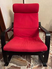 Ikea Poang - Sedia a dondolo con poggiapiedi