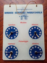 Calendario Orario Barbiere Parrucchiere d'epoca