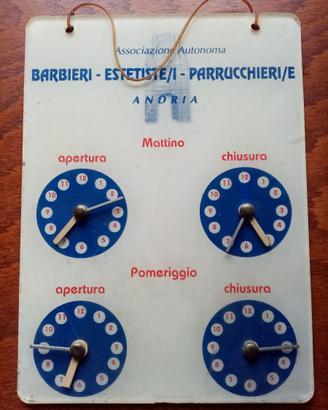 Calendario Orario Barbiere Parrucchiere d'epoca