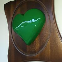 Heart in frame. cuore verde cornice in legno 40 x