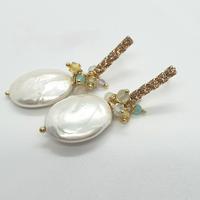 Orecchini pendenti in argento e pietre dure