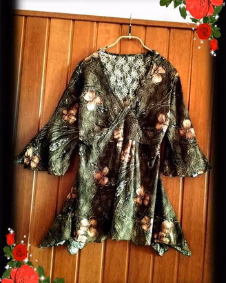 BLUSA *PIZZO SANGALLO* SVASATA ASIMMETRICA *NUOVA*