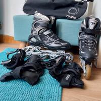 Rollerblade Fila uso 1 volta TG41+protezioni+borsa