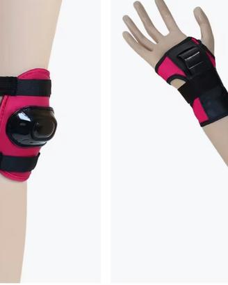protezioni  para gomiti ginocchia polsi rosa