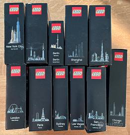 Lego Architecture 11 set con scatole e istruzioni