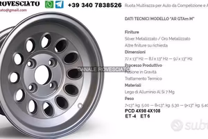 Cerchi ARGTAmM 7-8-9 x 13 4x98 FIAT ALFA
