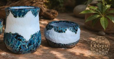 Portavasi in ceramica fatti a mano 