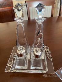 Oliera da tavole in cristallo e argento