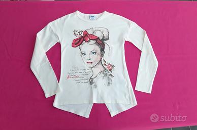 Maglietta  Felpa cotone, panna,10/12 anni .Nuova.