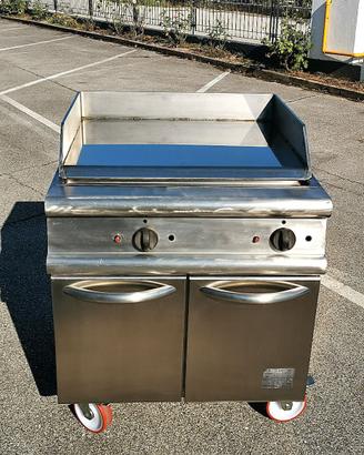 Barbecue gas con piastra liscia acciaio inox