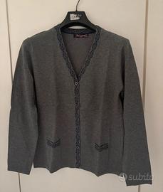 Cardigan grigio scuro Passione -taglia L