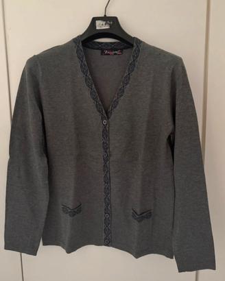 Cardigan grigio scuro Passione -taglia L