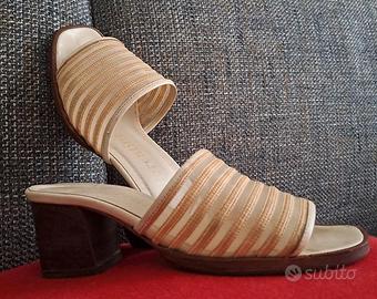 Sandalo tacco 6, suole Vibram nuove, Made in Italy