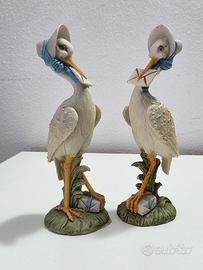 Coppia cicogne fiocchetto blu