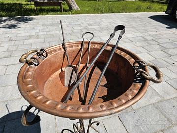 Braciere primi 900 in rame e ottone