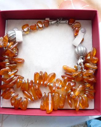 Collana in arg 925 e Ambra baltica originale