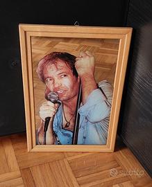 Quadro Specchio Serigrafato Vasco Rossi Anni 80