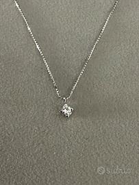 Punto luce in oro bianco 750 e diamante