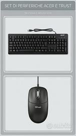 Kit PC: Tastiera Acer + Mouse Trust USB Neri IT.