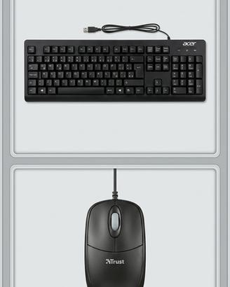 Kit PC: Tastiera Acer + Mouse Trust USB Neri IT.
