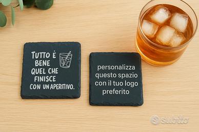 Sottobicchieri in ardesia incisi personalizzabili