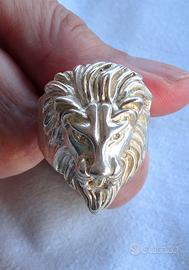 Anello argento leone