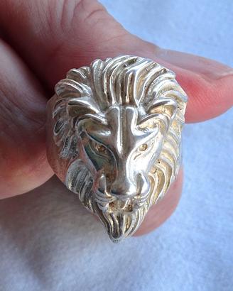 Anello argento leone