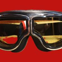 Vintage Style Biker Googles Aviator, Pelle PU/ len