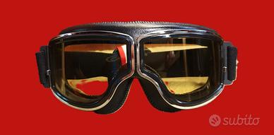 Vintage Style Biker Googles Aviator, Pelle PU/ len