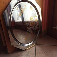 Vassoio in acciaio 18/10 e oro zecchino