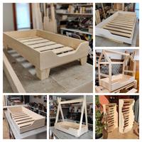 Lettino Montessori bambini vari modelli in legno 