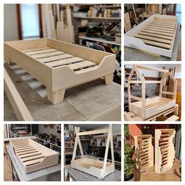 Lettino Montessori bambini vari modelli in legno 