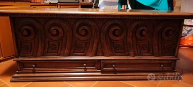 cassapanca legno noce massello 
