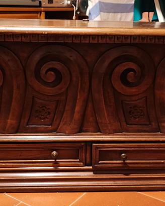 cassapanca legno noce massello 
