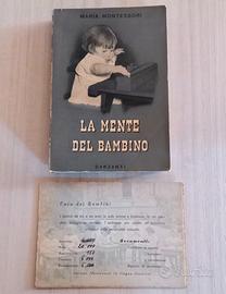 LA MENTE DEL BAMBINO Montessori+Dépliant d'epoca 