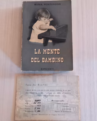 LA MENTE DEL BAMBINO Montessori+Dépliant d'epoca 