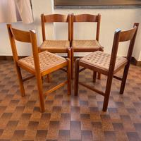 4x Sedie legno artigianali