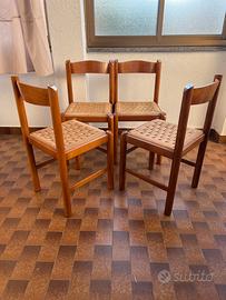 4x Sedie legno artigianali