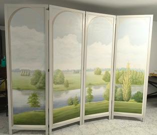 Paravento in legno a 4 ante