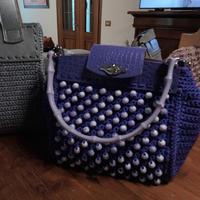 borsa all' uncinetto con Perle giganti 