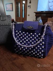 borsa all' uncinetto con Perle giganti 