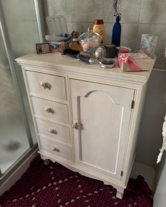 Mobile bagno bianco con 4 cassetti e anta