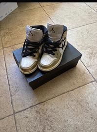 jordan 1 mid gold bleck