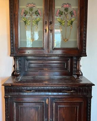 Credenza antica Liberty con alzata (‘800/‘900)