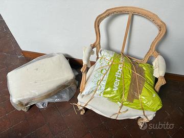 Poltrona e poggiapied da imbottire