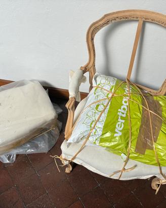 Poltrona e poggiapied da imbottire