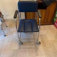Sedia da bagno con rotelle per disabili e anziani
