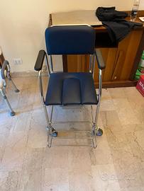 Sedia da bagno con rotelle per disabili e anziani
