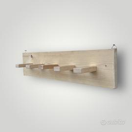Porta testiere/cavezze da parete in legno