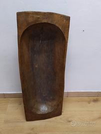 Antica Madia Trogolo in Legno Scavato a Mano 96cm